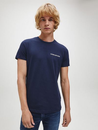 Calvin Klein Ruhák HU014919 | Calvin Klein Slim Organic Cotton Férfi Póló Sötétkék